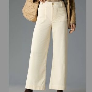 The Colette Cropped Wide-Leg Corduroy Pants by Maeve